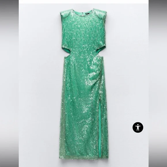 ZARA - CUT OUT SEQUIN MIDI DRESS